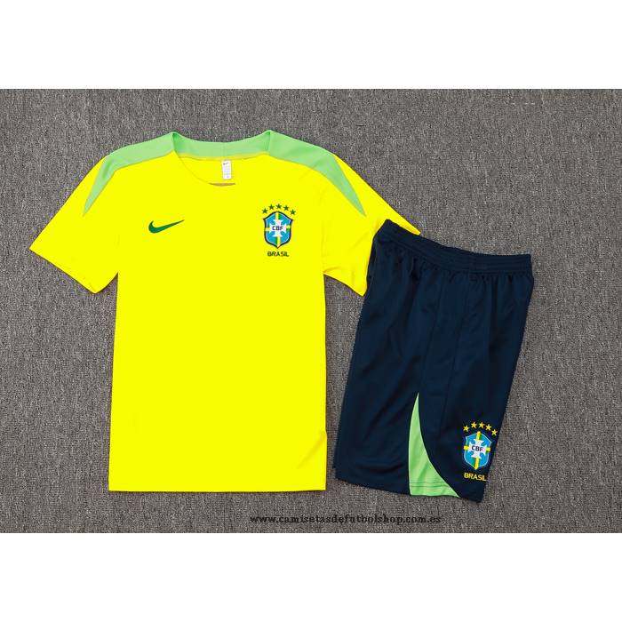 Chandal del Brasil 24-25 Manga Corta Amarillo - Pantalon Corto